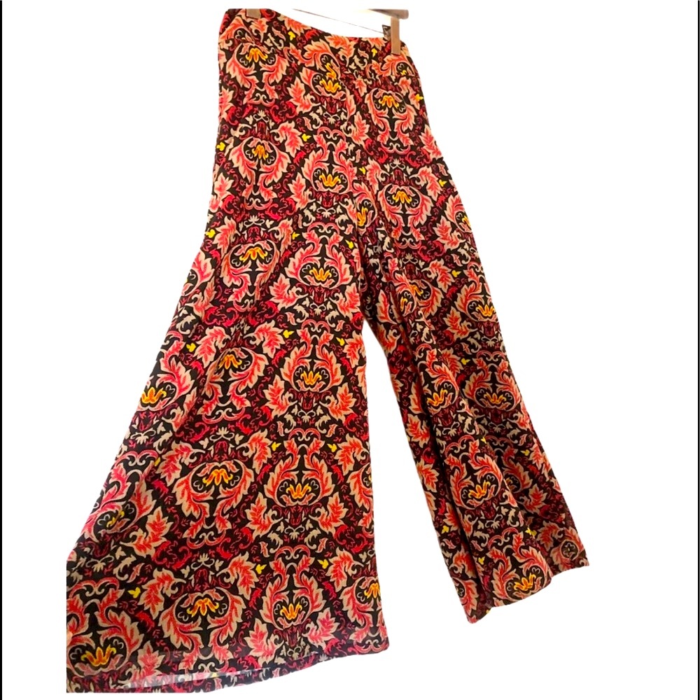 Bar III Bohemian Red Wide Leg Pants Size Sm